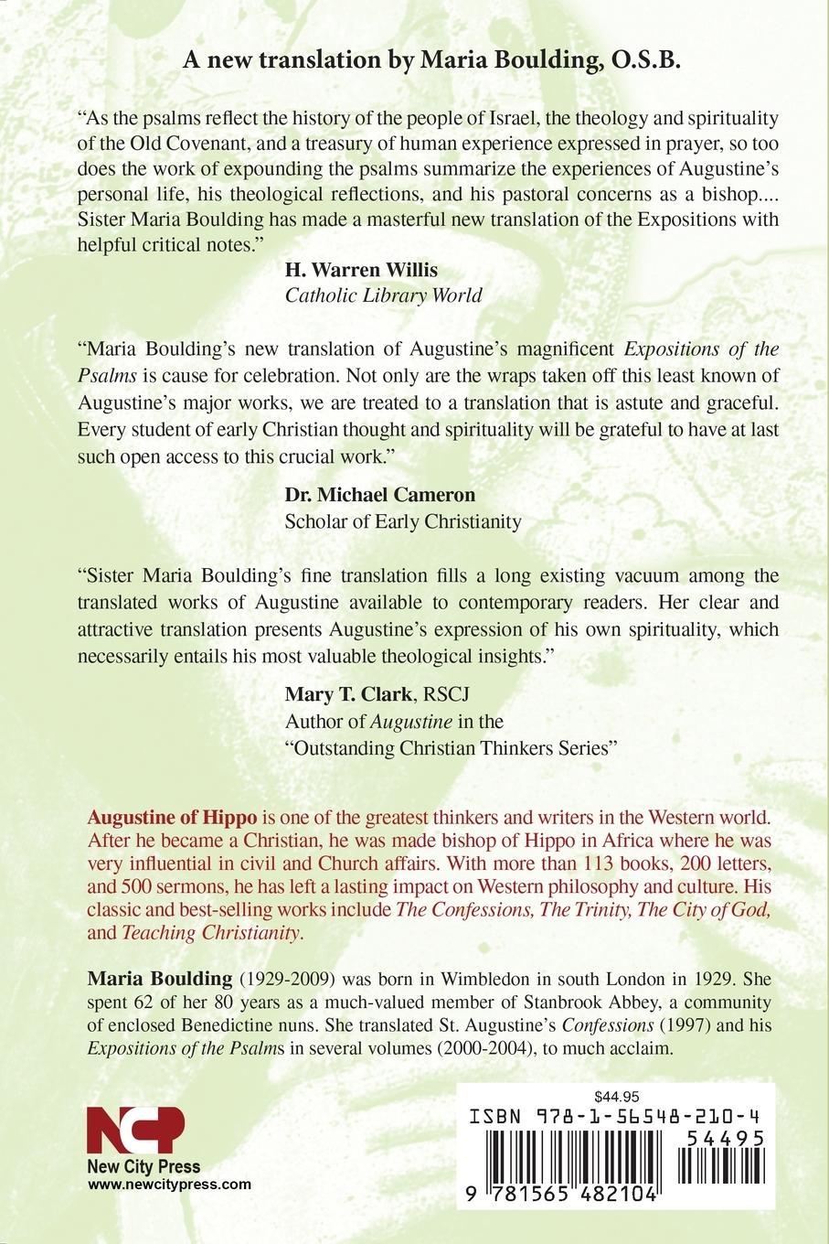 Rückseitencover Expositions of the Psalms, Volume 6