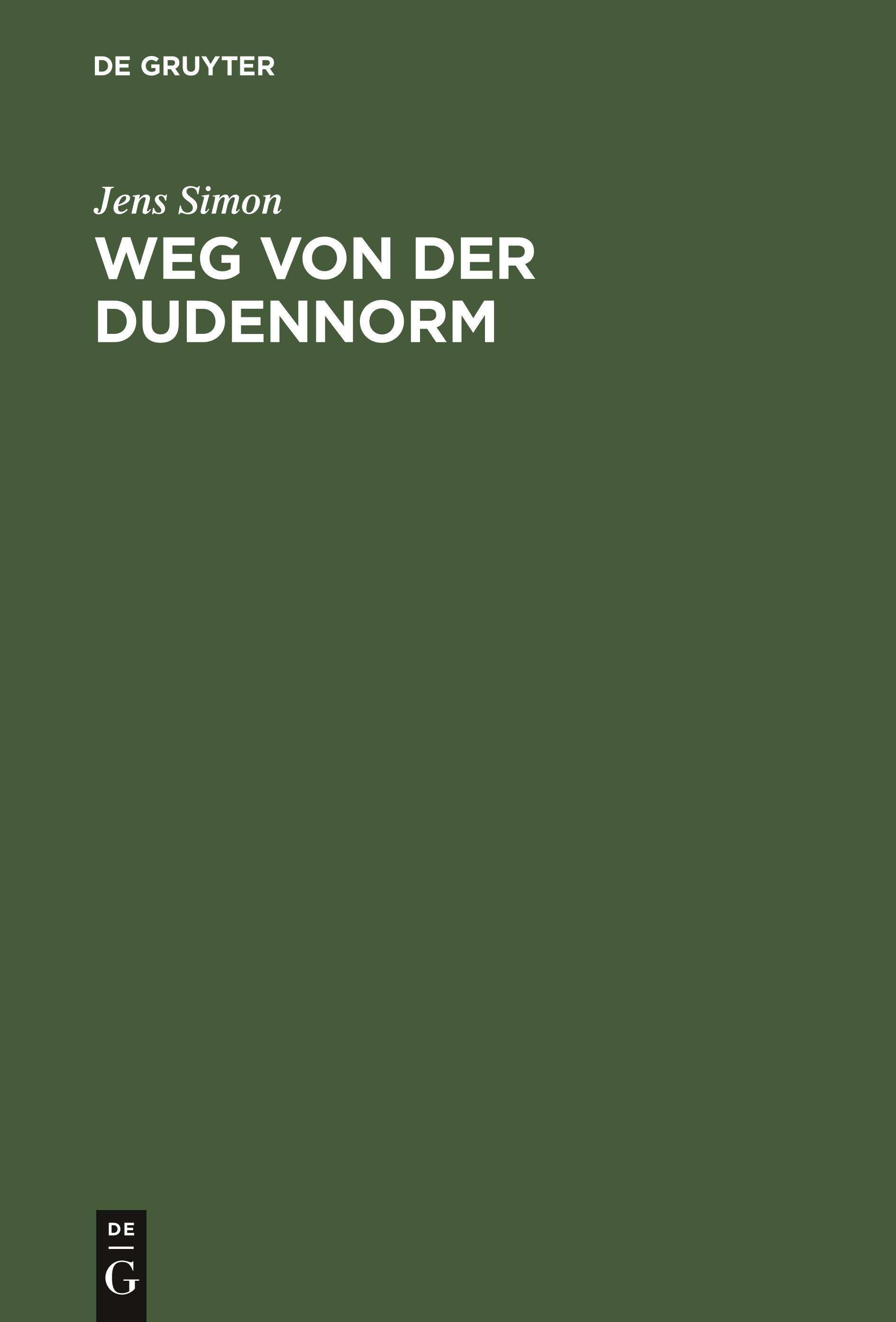 Vorderes Coverbild Weg von der Dudennorm