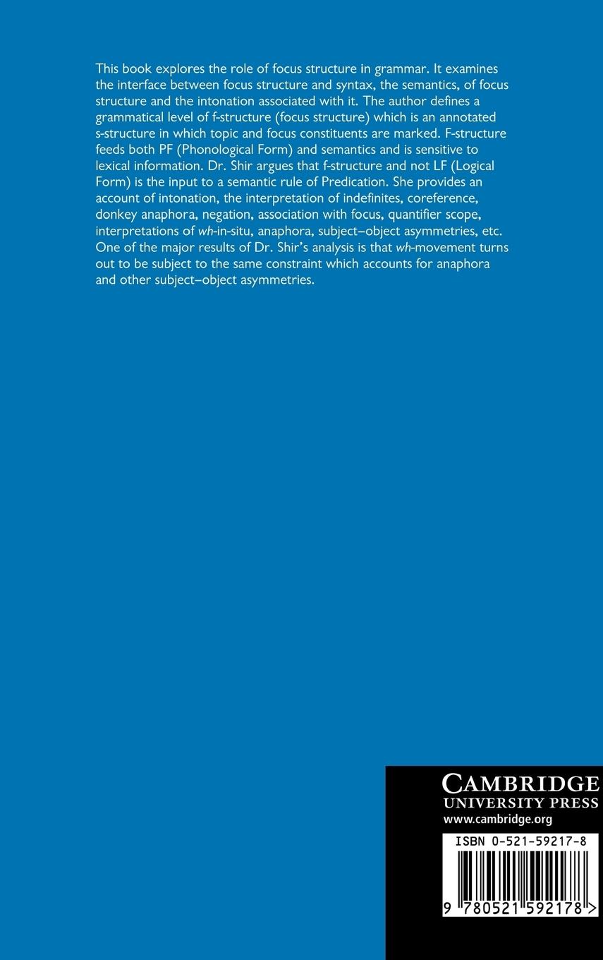 Rückseitencover The Dynamics of Focus Structure