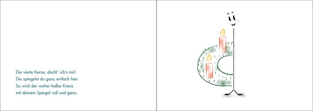 Beispielinhalt (Bild) Advent, Advent im halben Land, nimm einen Spiegel in die Hand!