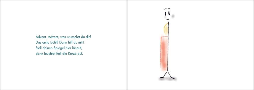 Beispielinhalt (Bild) Advent, Advent im halben Land, nimm einen Spiegel in die Hand!