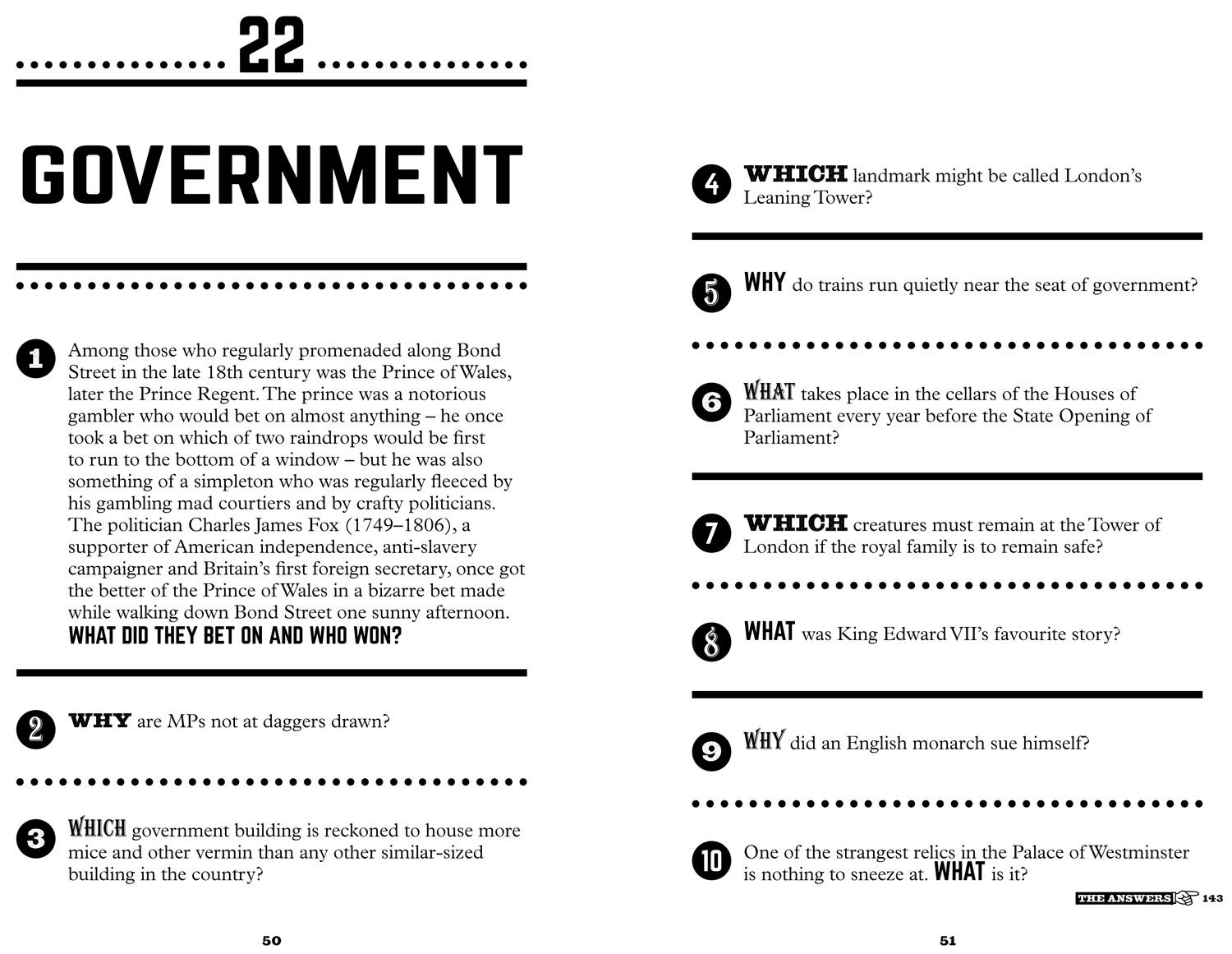 Beispielinhalt (Bild) The Strangest London Quiz Book