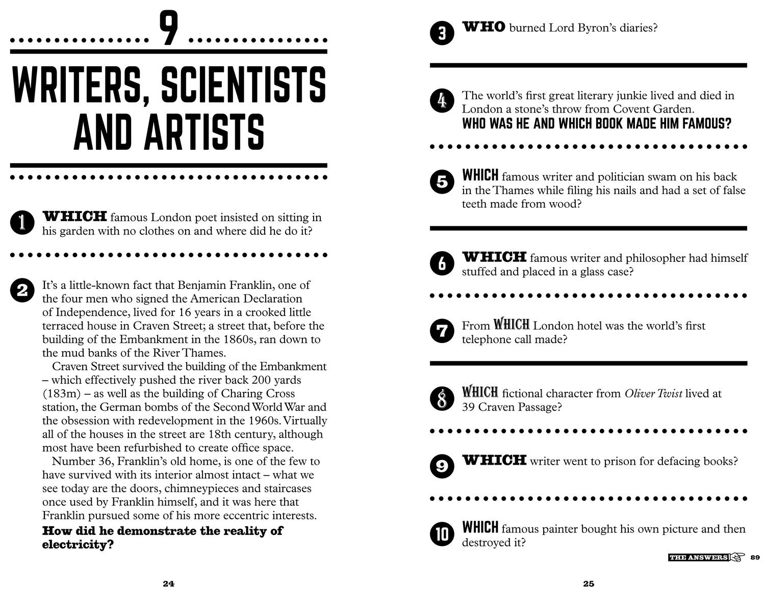 Beispielinhalt (Bild) The Strangest London Quiz Book