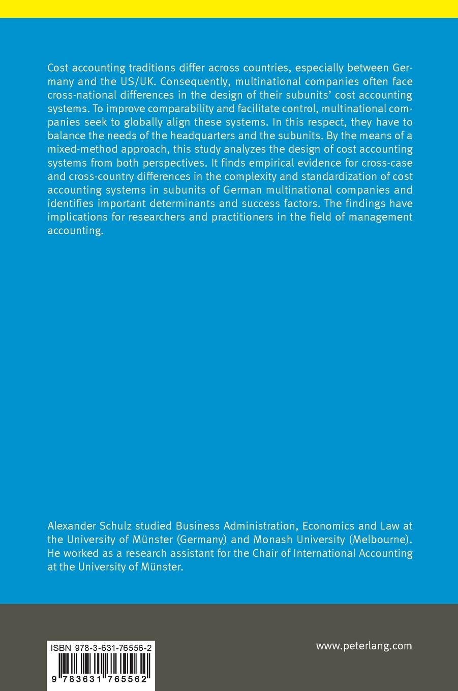 Rückseitencover Cost Accounting in German Multinational Companies