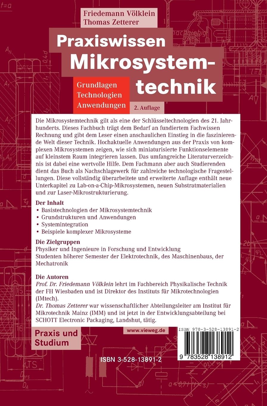 Rückseitencover Praxiswissen Mikrosystemtechnik
