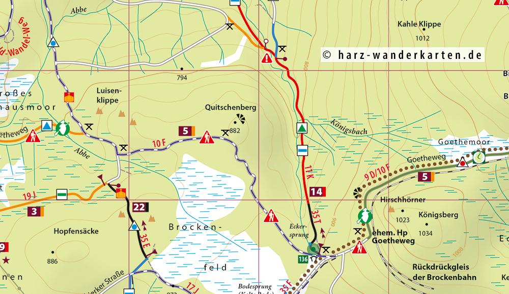 Beispielinhalt (Bild) MTB (Mountain-Bike) Trail-Karte Harz 2: Braunlage - Schierke - St. Andreasberg - Brocken 1 : 25 000