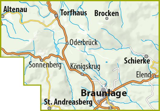Beispielinhalt (Bild) MTB (Mountain-Bike) Trail-Karte Harz 2: Braunlage - Schierke - St. Andreasberg - Brocken 1 : 25 000