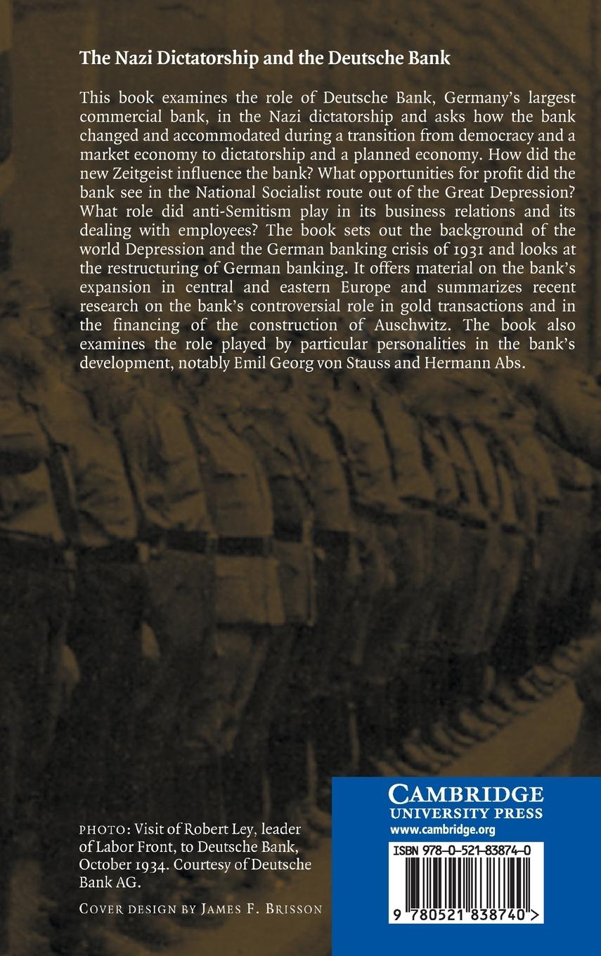 Rückseitencover The Nazi Dictatorship and the Deutsche Bank