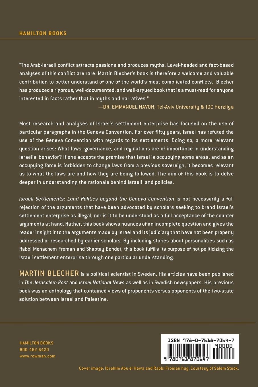 Rückseitencover Israeli Settlements