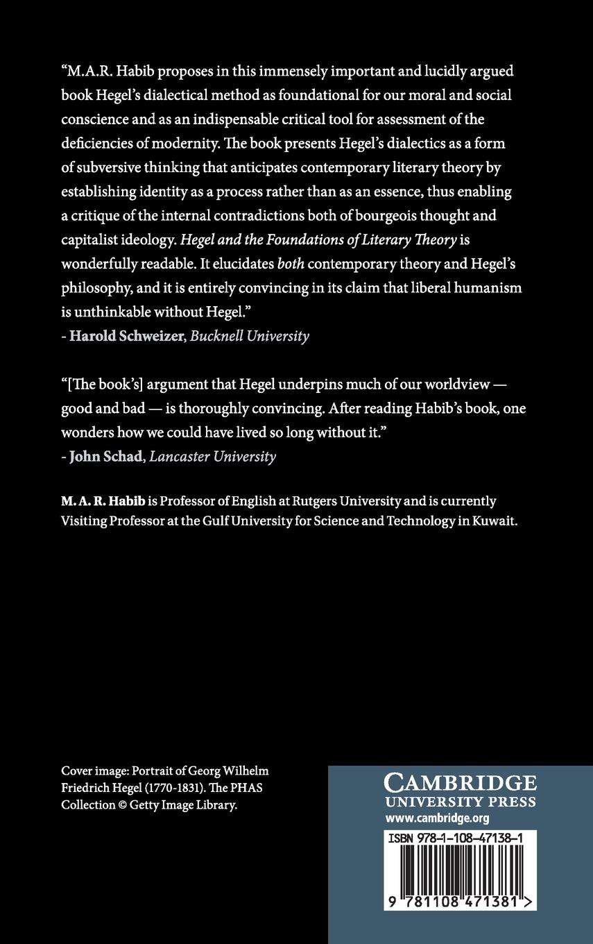 Rückseitencover Hegel and the Foundations of Literary Theory