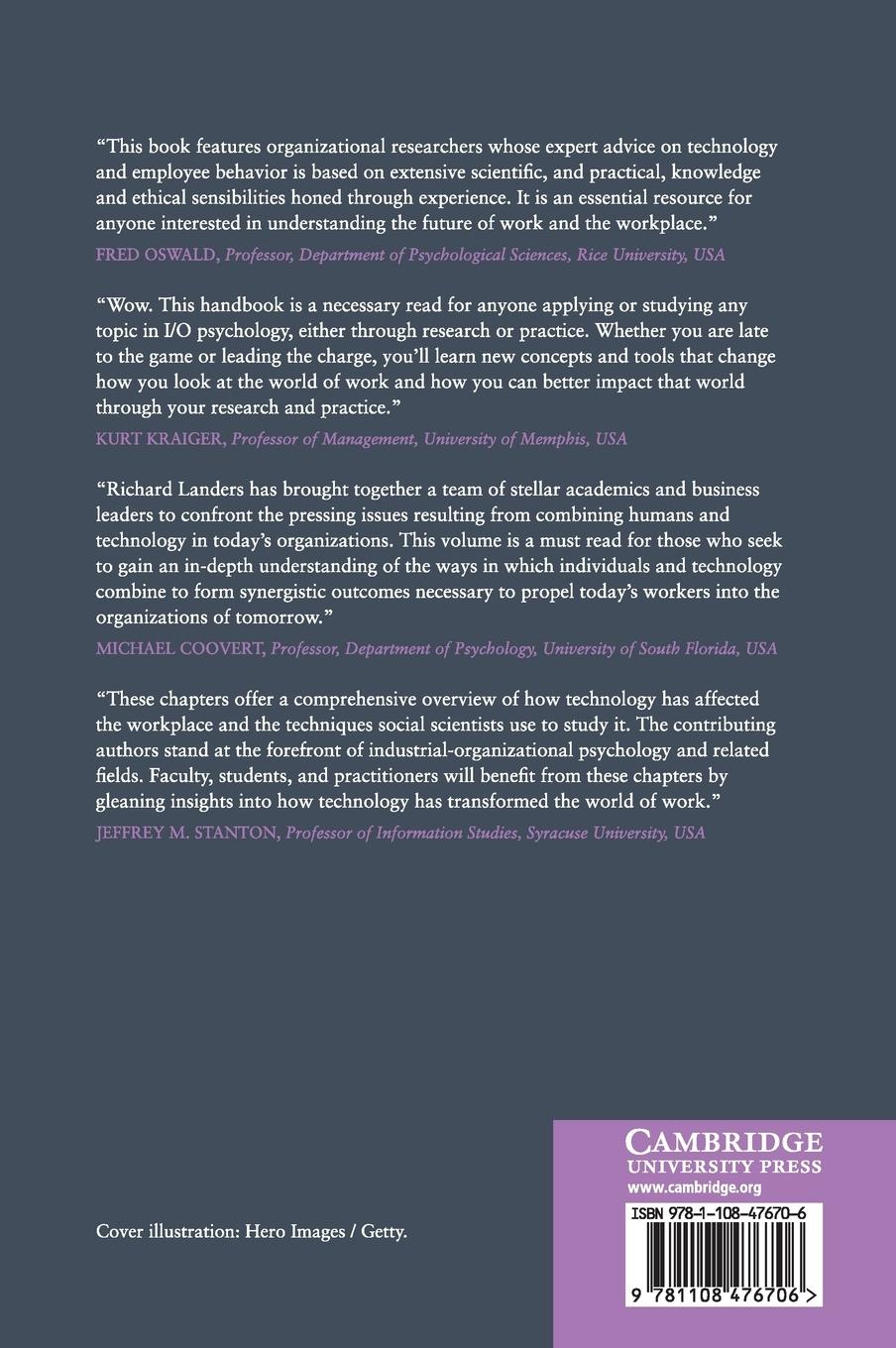 Rückseitencover The Cambridge Handbook of Technology and Employee Behavior