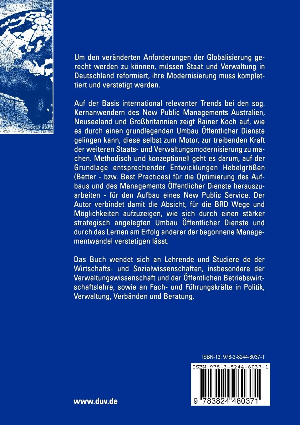 Rückseitencover Umbau Öffentlicher Dienste