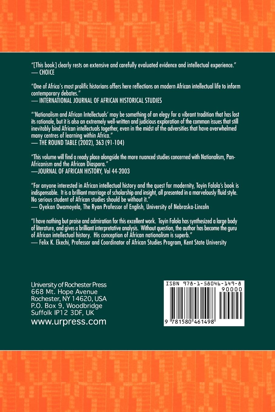 Rückseitencover Nationalism and African Intellectuals