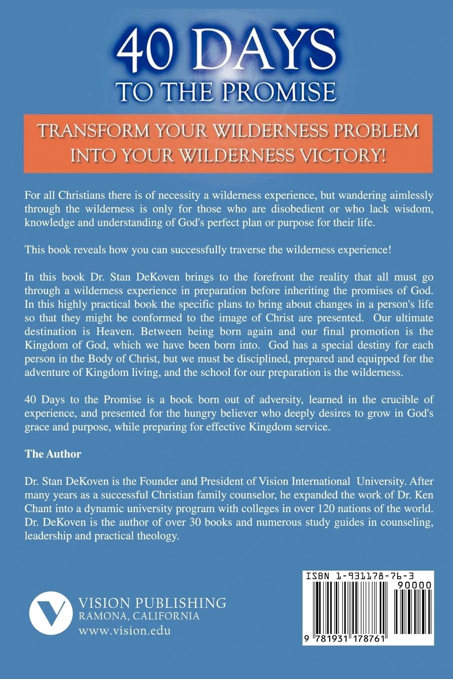 Rückseitencover 40 Days to the Promise