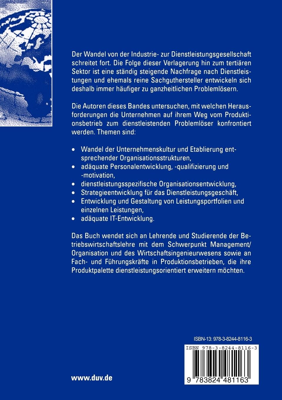 Rückseitencover Betriebliche Tertiarisierung
