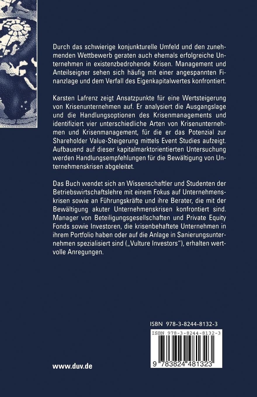 Rückseitencover Shareholder Value-orientierte Sanierung