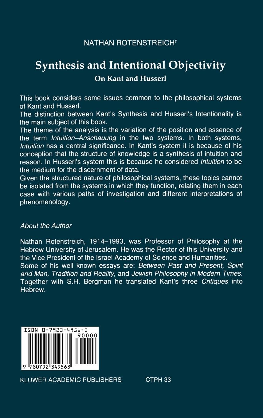 Rückseitencover Synthesis and Intentional Objectivity