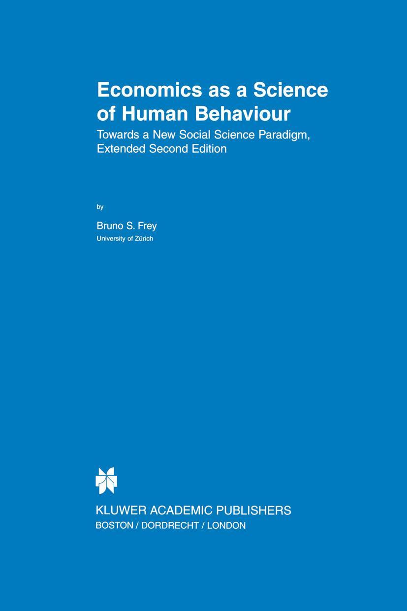 Vorderes Coverbild Economics as a Science of Human Behaviour