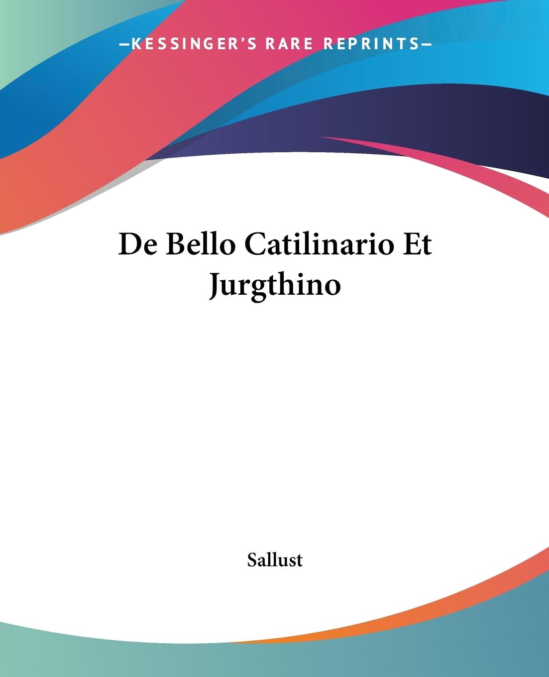 Vorderes Coverbild De Bello Catilinario Et Jurgthino