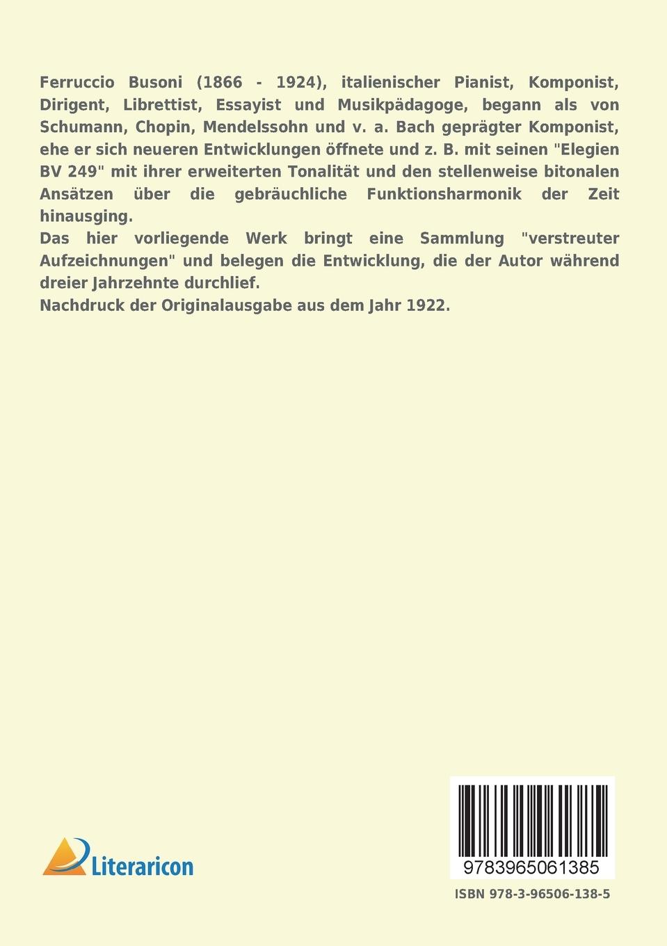 Rückseitencover Von der Einheit der Musik