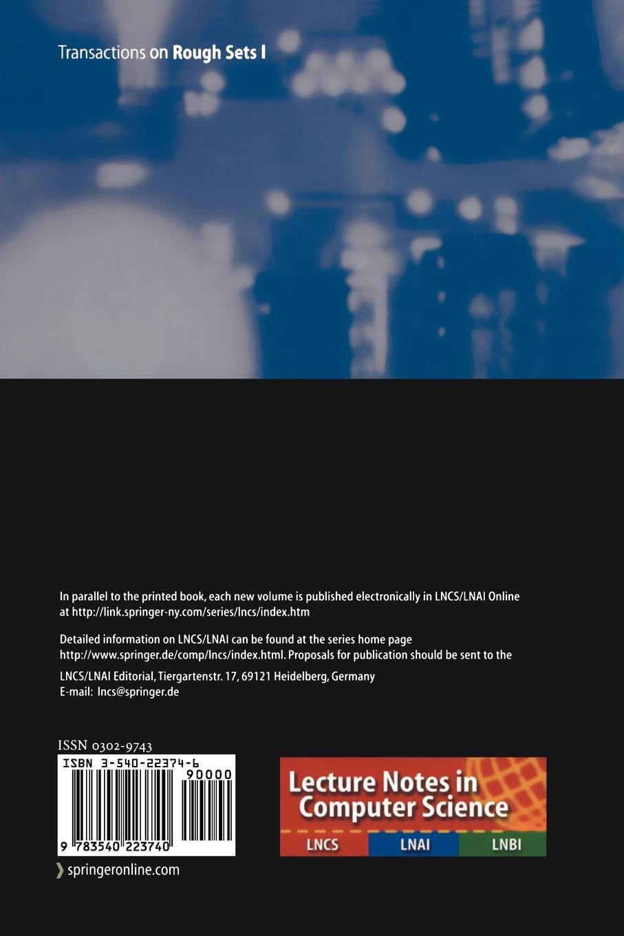Rückseitencover Transactions on Rough Sets I