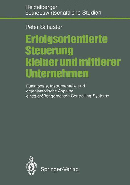 Vorderes Coverbild Erfolgsorientierte Steuerung kleiner und mittlerer Unternehmen