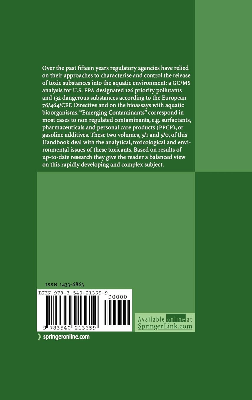 Rückseitencover Emerging Organic Pollutants in Waste Waters and Sludge