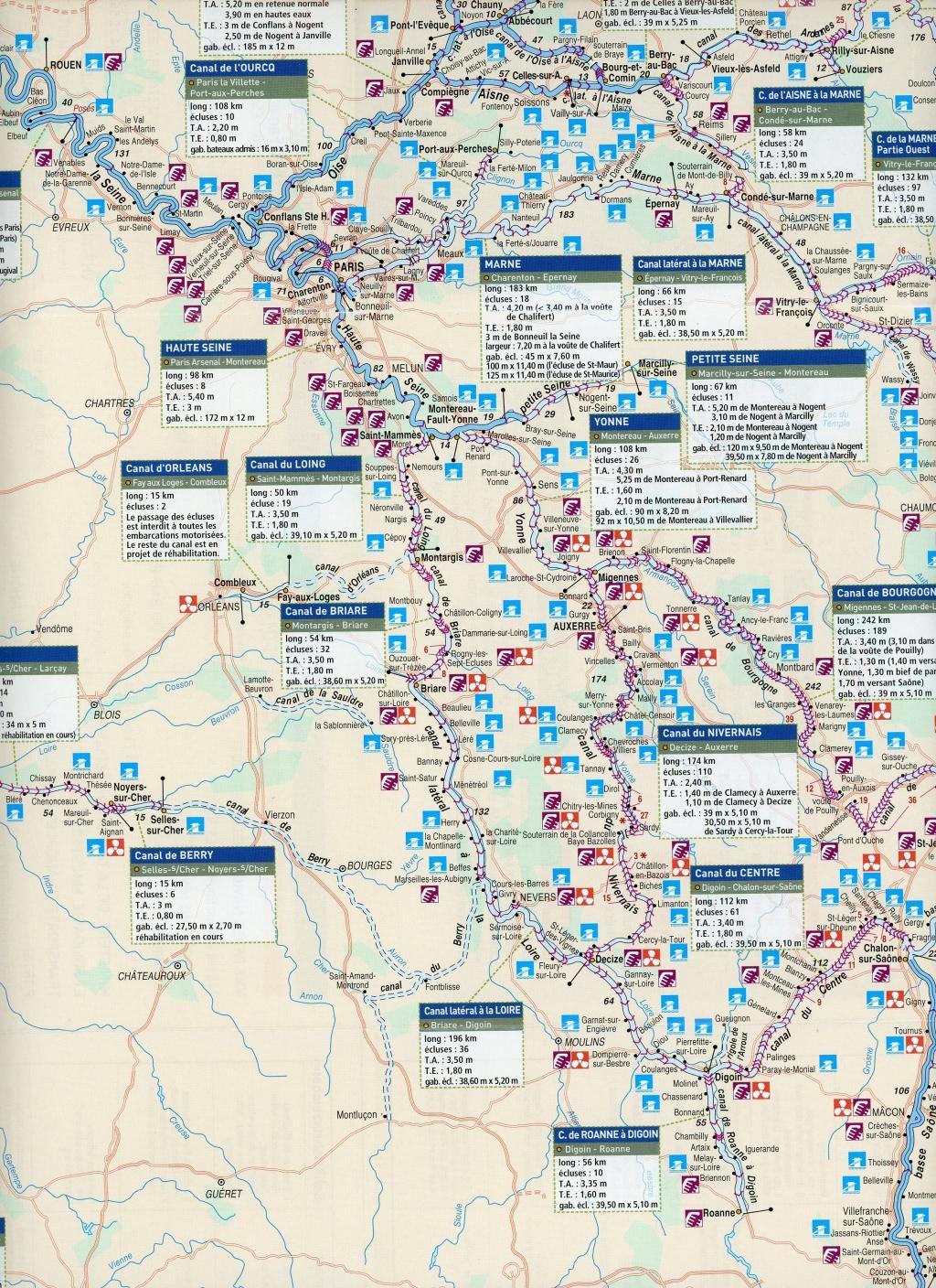 Beispielinhalt (Bild) Fluviacarte 21 Voies navigables France itinéraires - Itinéraires fluviaux