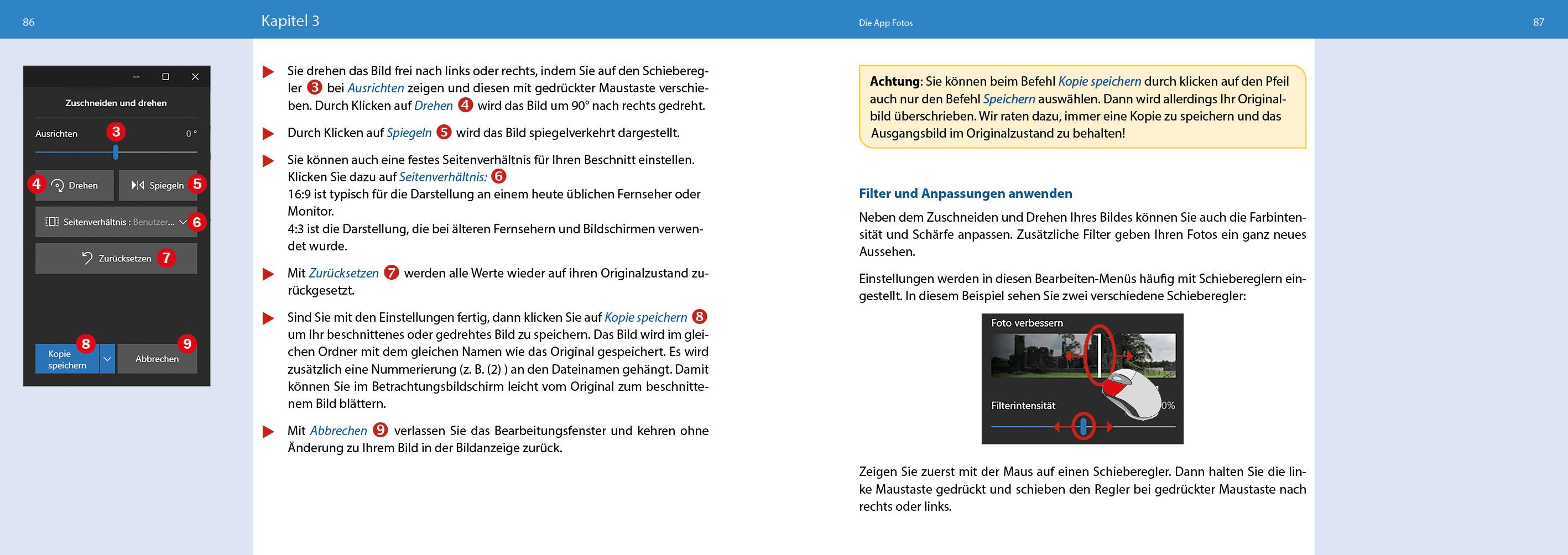 Beispielinhalt (Bild) Fotos mit Windows 10 - Das Handbuch für Senioren: Fotos und Videos bearbeiten und organisieren