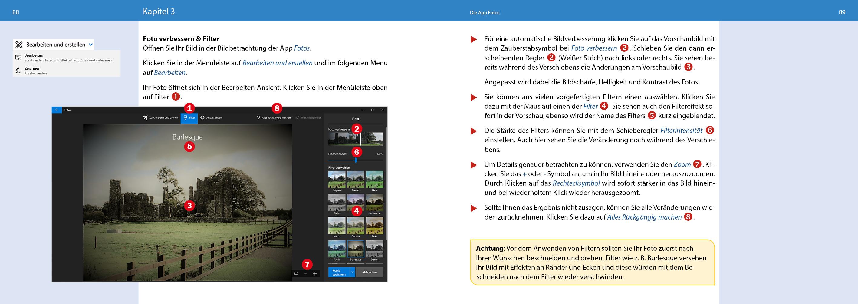Beispielinhalt (Bild) Fotos mit Windows 10 - Das Handbuch für Senioren: Fotos und Videos bearbeiten und organisieren