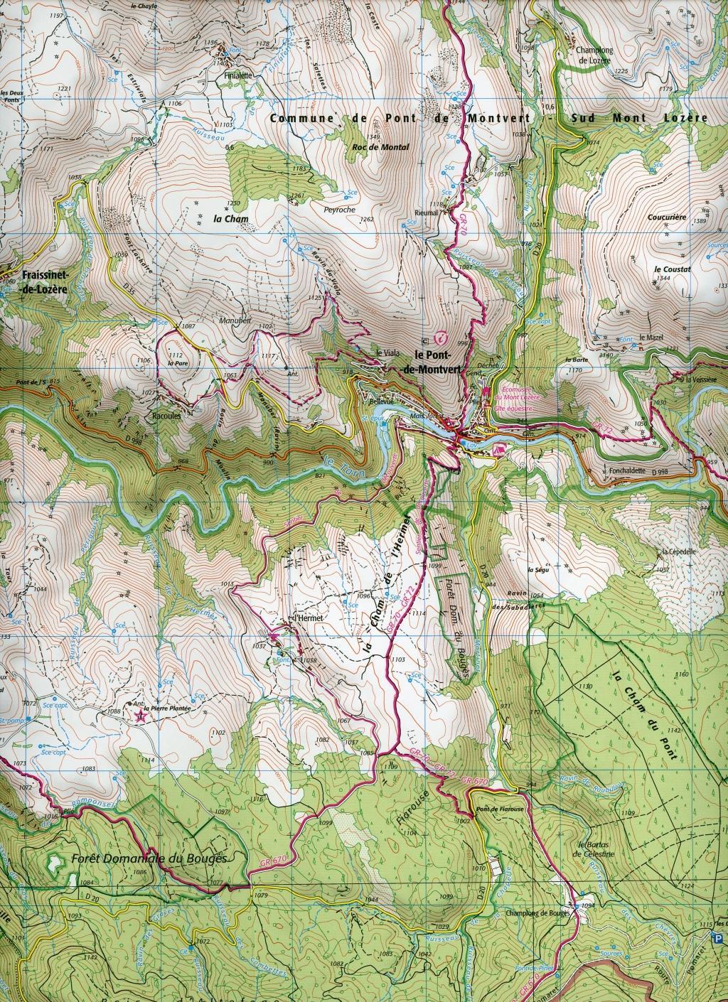 Beispielinhalt (Bild) Mont Lozère.Florac. PN des Cévennes 1:25 000