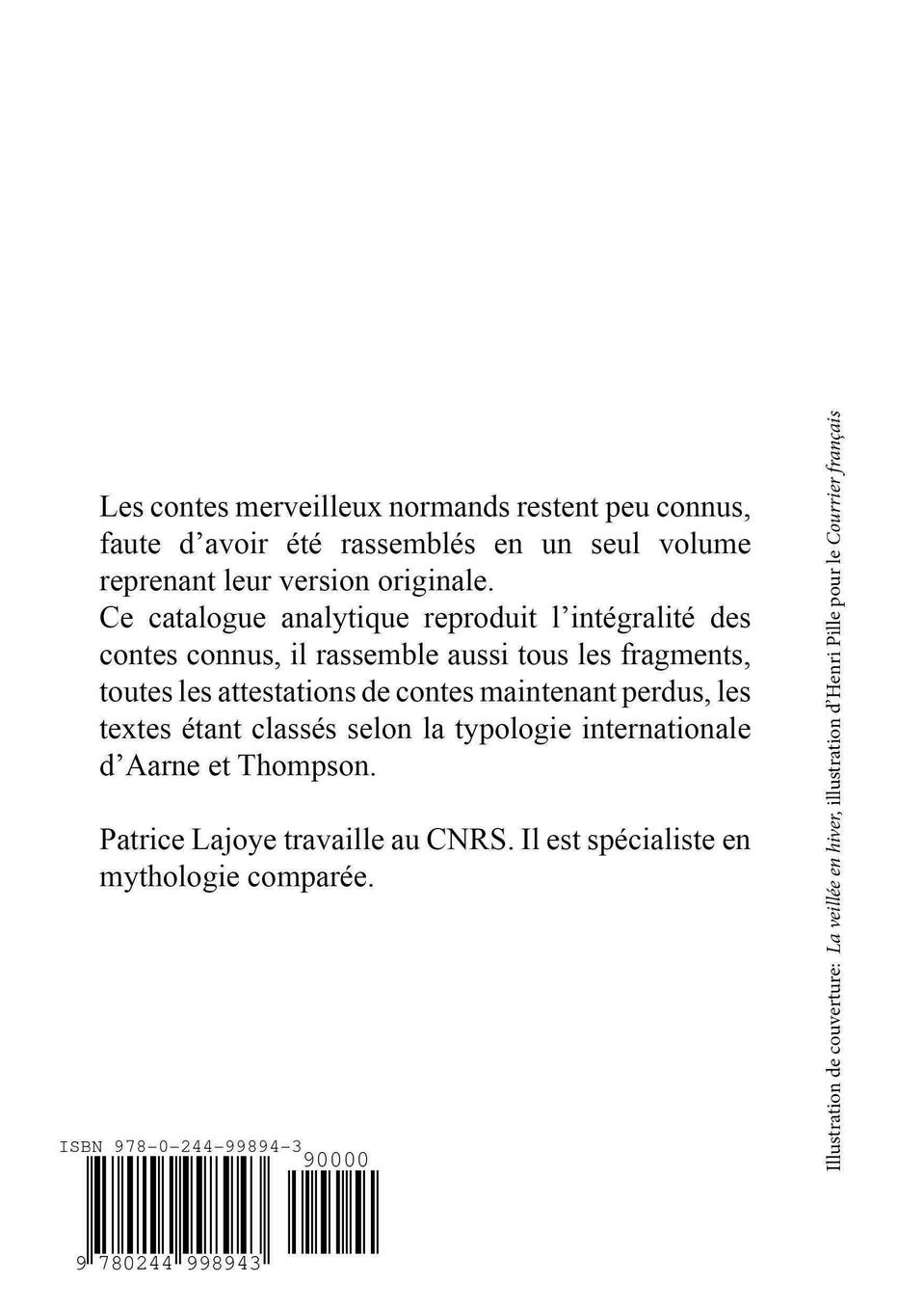Rückseitencover Les Contes merveilleux normands. Catalogue analytique