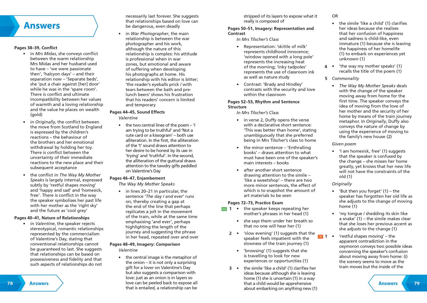 Beispielinhalt (Bild) National 5/Higher English Revision: Poetry by Carol Ann Duffy