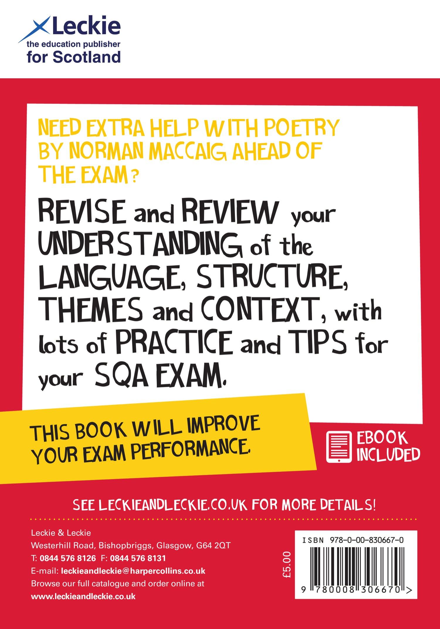 Rückseitencover National 5/Higher English Revision: Poetry by Norman MacCaig