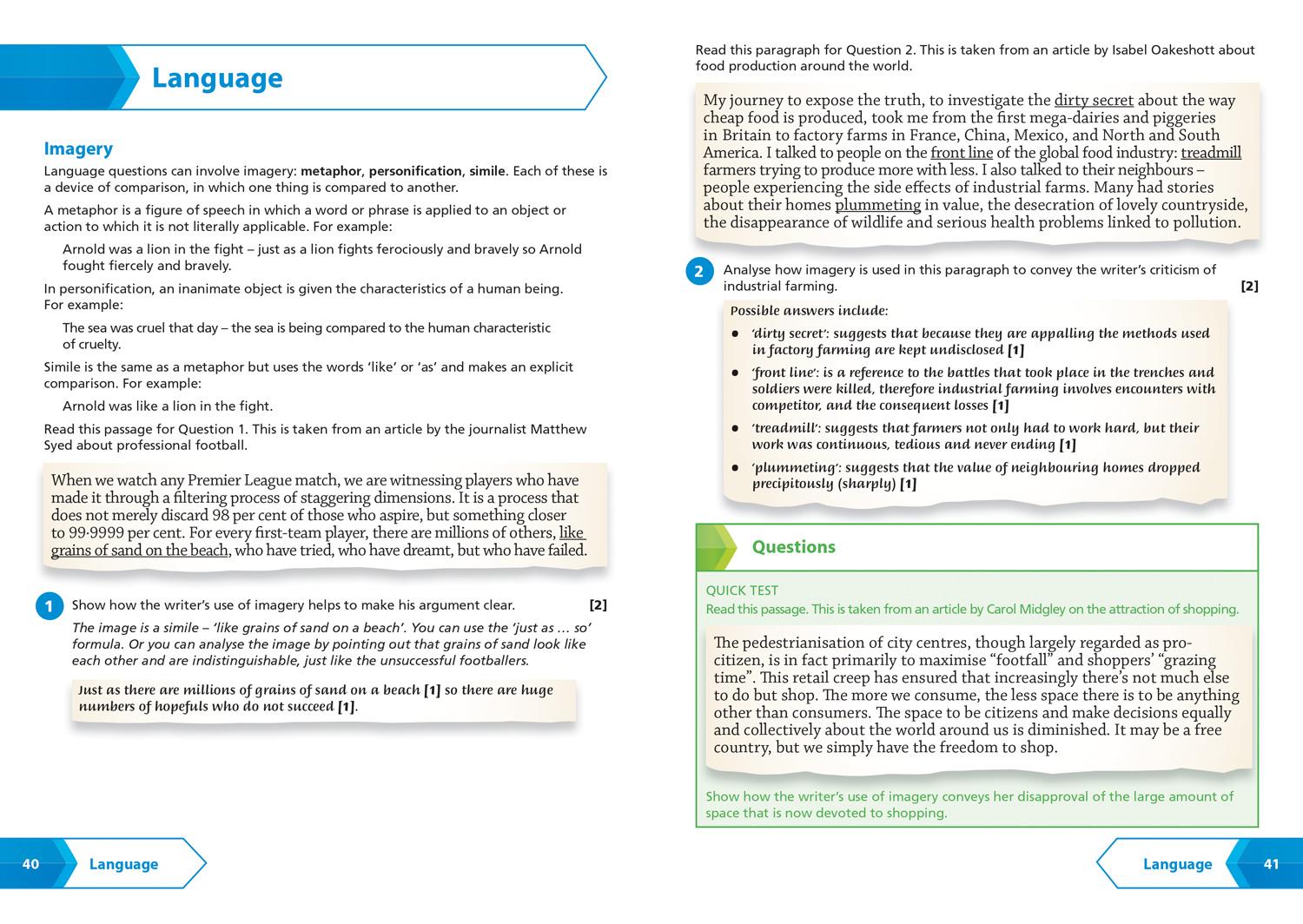 Beispielinhalt (Bild) National 5/Higher English Revision: Reading for Understanding, Analysis and Evaluation