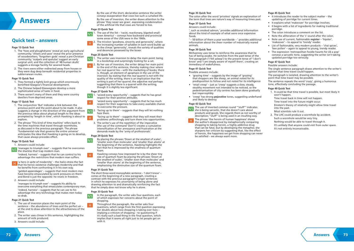 Beispielinhalt (Bild) National 5/Higher English Revision: Reading for Understanding, Analysis and Evaluation