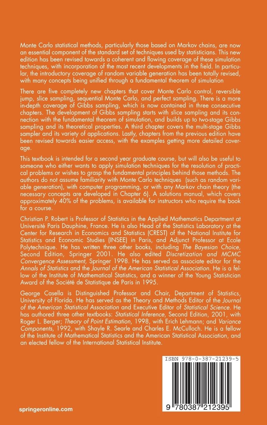 Rückseitencover Monte Carlo Statistical Methods