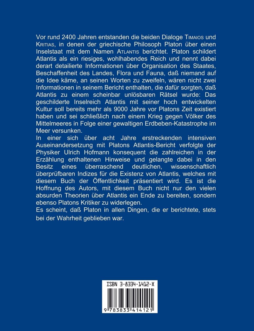 Rückseitencover Platons Insel Atlantis