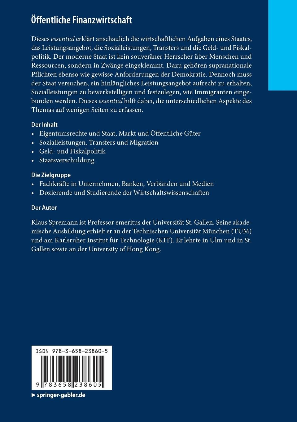 Rückseitencover Öffentliche Finanzwirtschaft