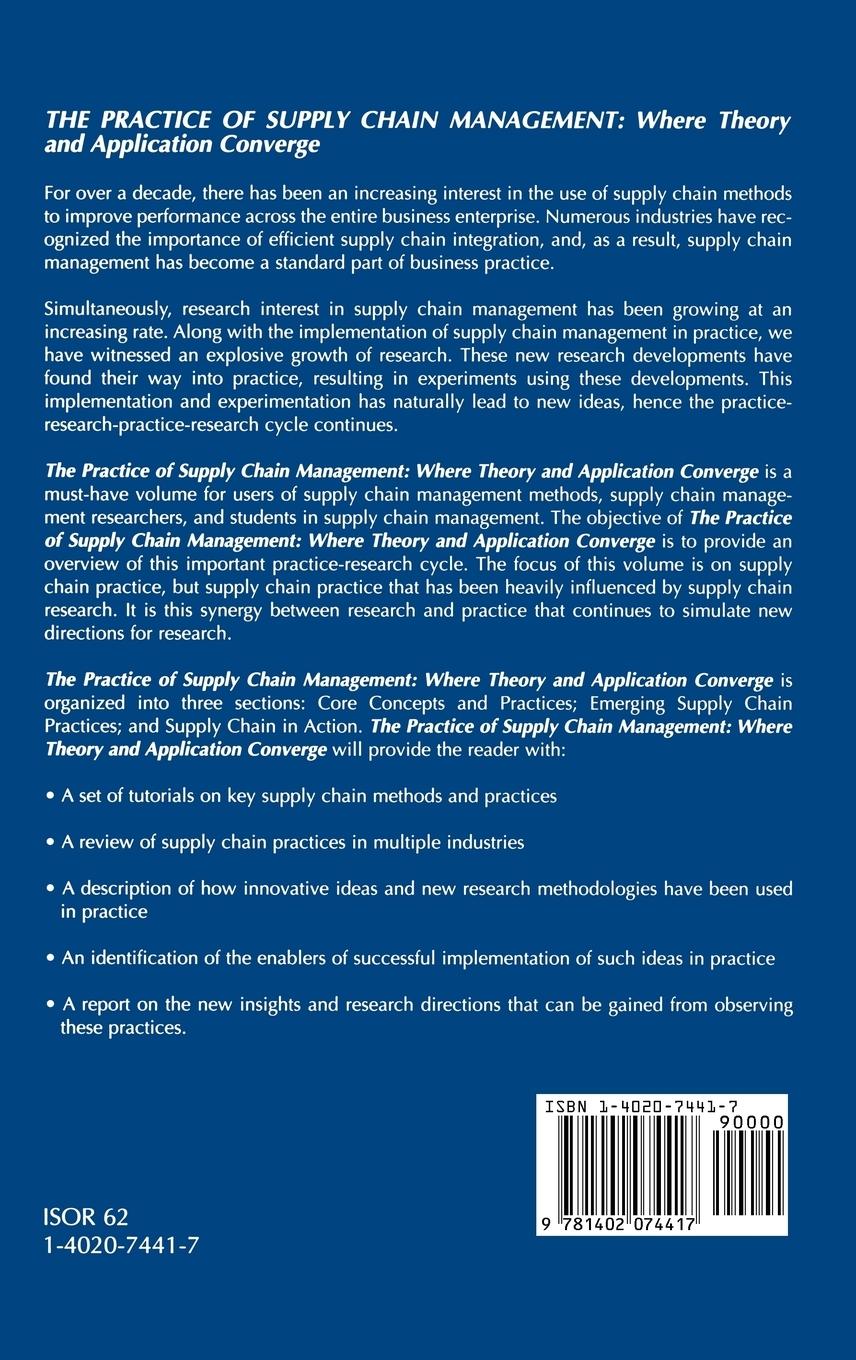 Rückseitencover The Practice of Supply Chain Management: Where Theory and Application Converge