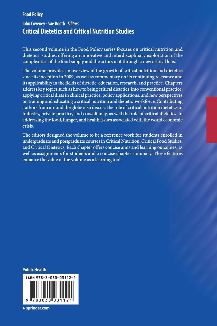 Rückseitencover Critical Dietetics and Critical Nutrition Studies