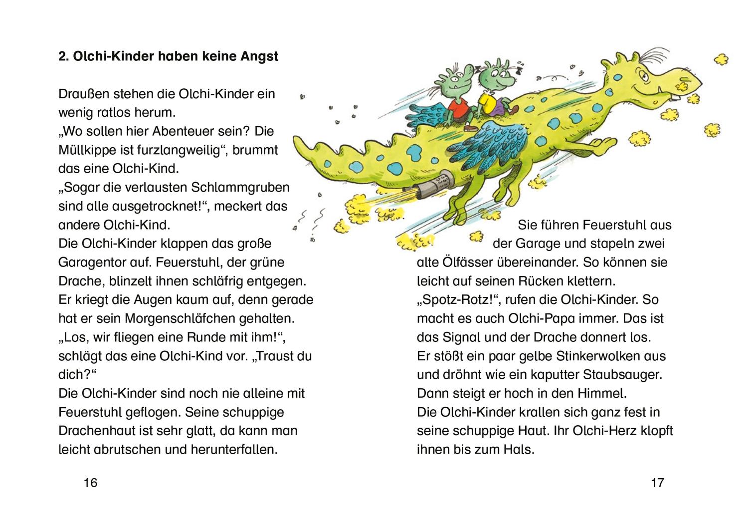 Beispielinhalt (Bild) Die Olchis fliegen in die Schule