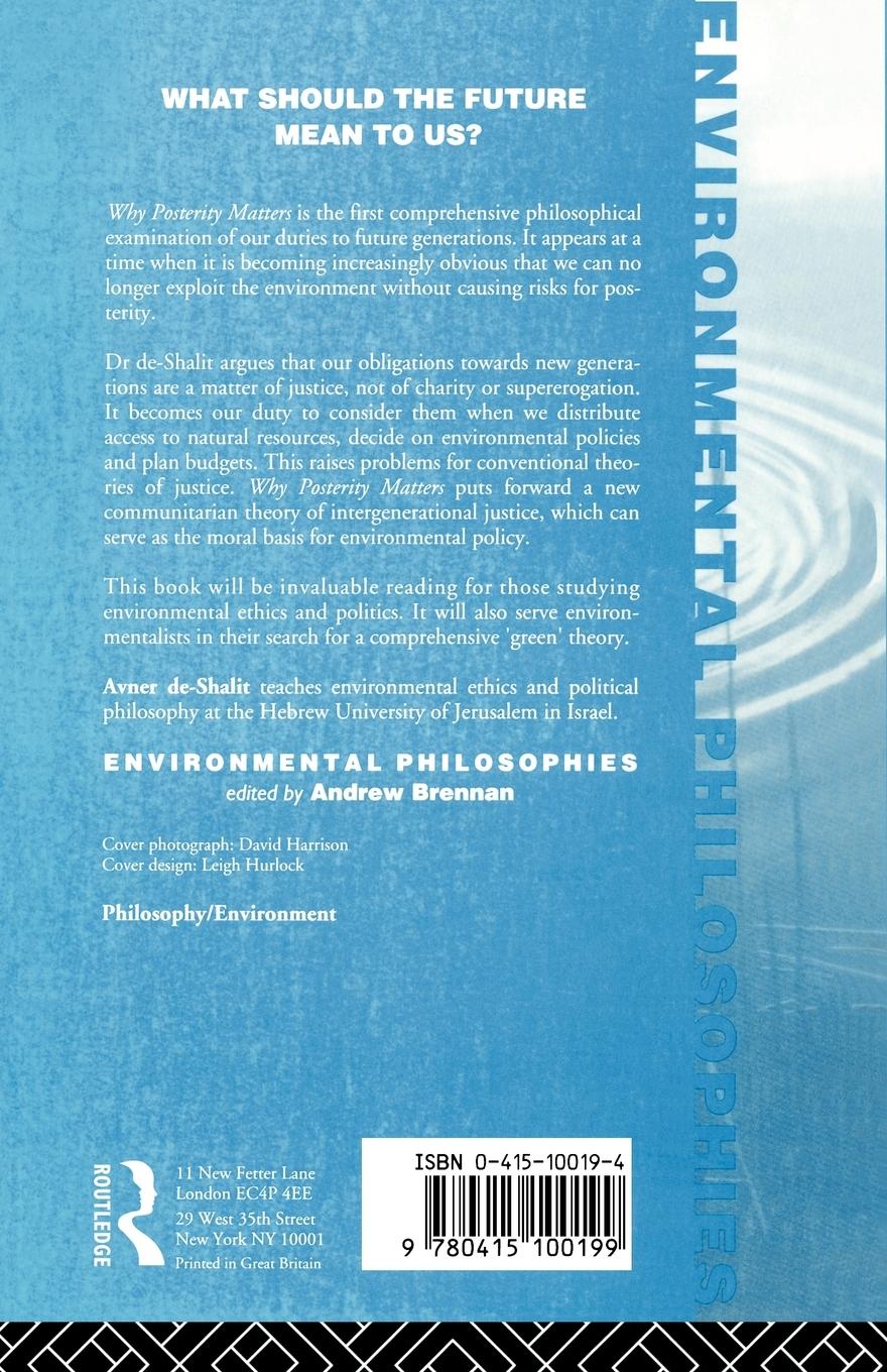 Rückseitencover Why Posterity Matters