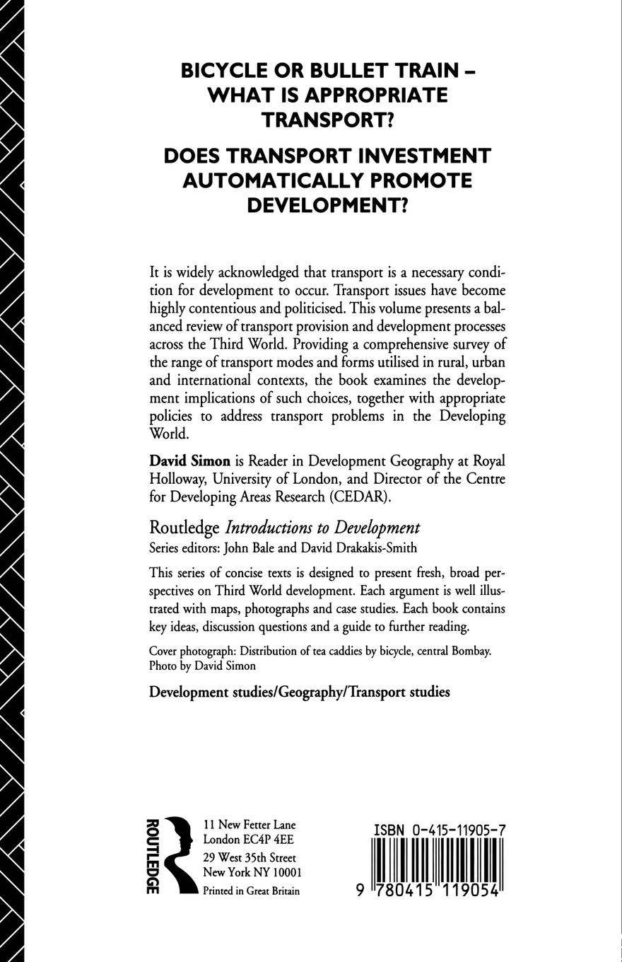 Rückseitencover Transport and Development in the Third World