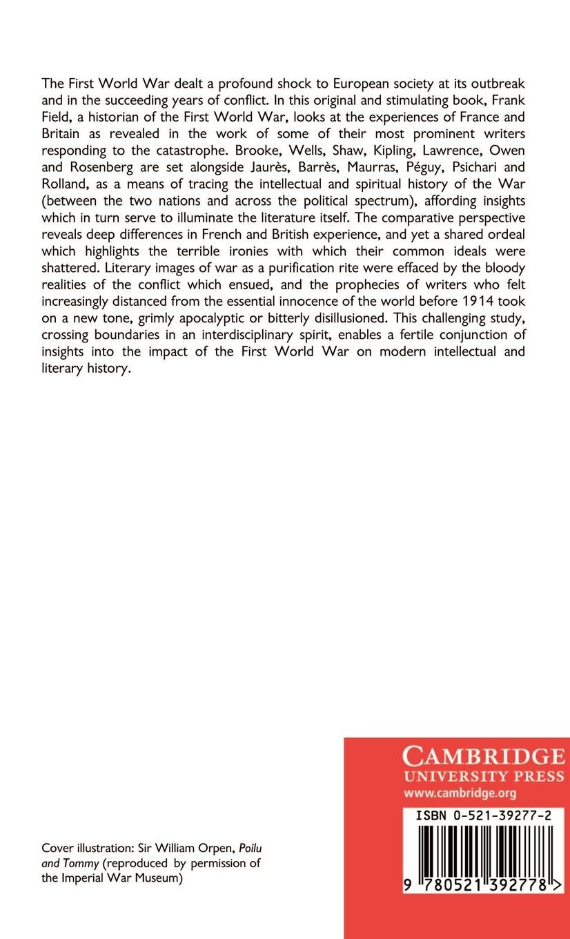 Rückseitencover British and French Writers of the First World War