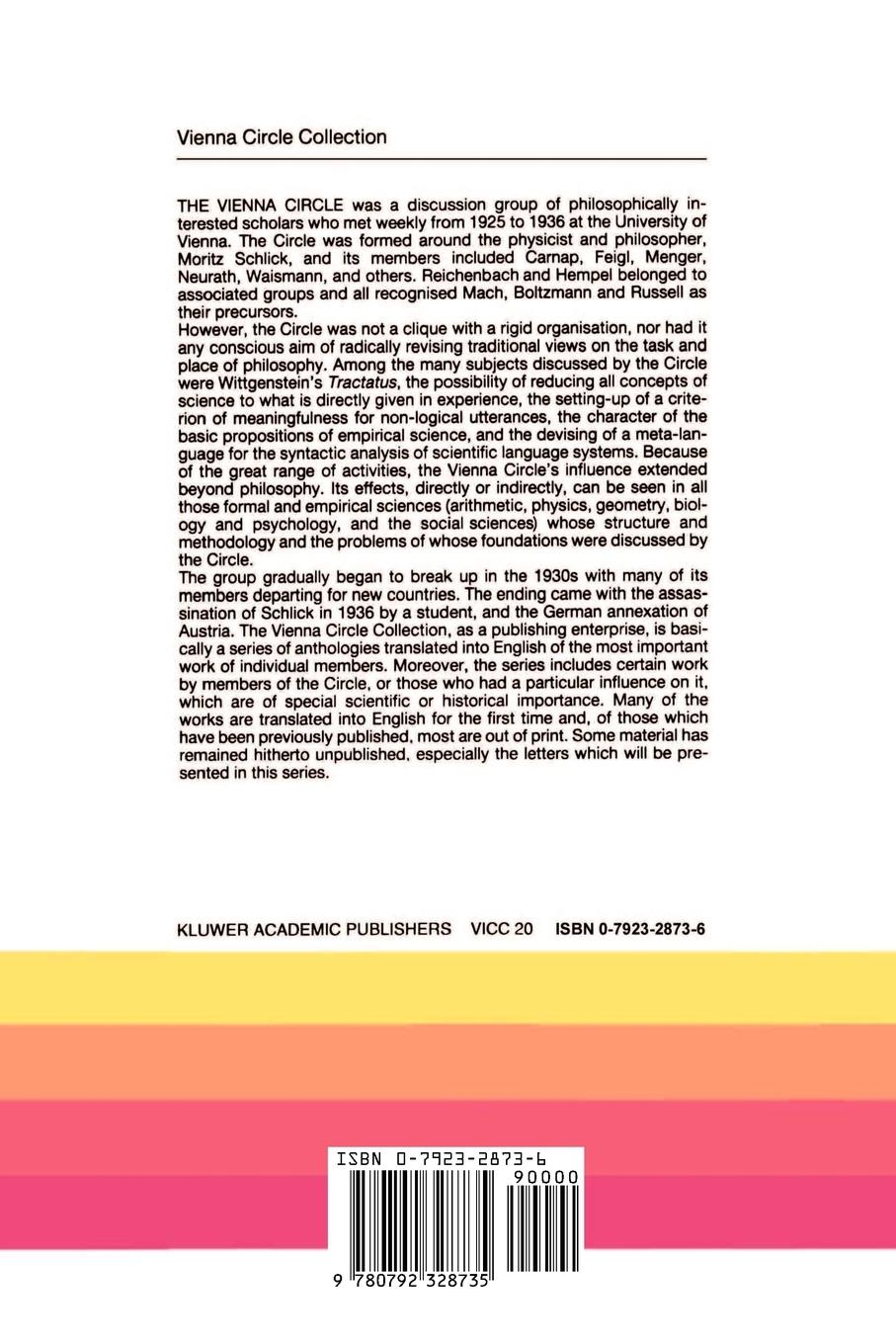 Rückseitencover Reminiscences of the Vienna Circle and the Mathematical Colloquium