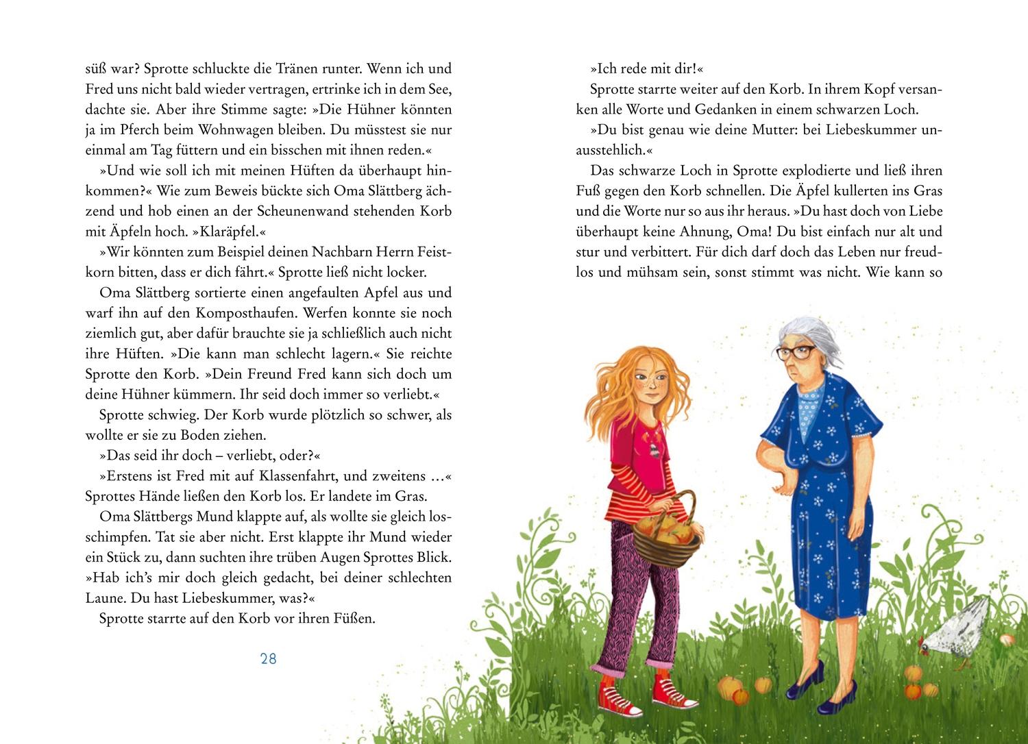 Beispielinhalt (Bild) Cornelia Funkes Die Wilden Hühner und das Leben