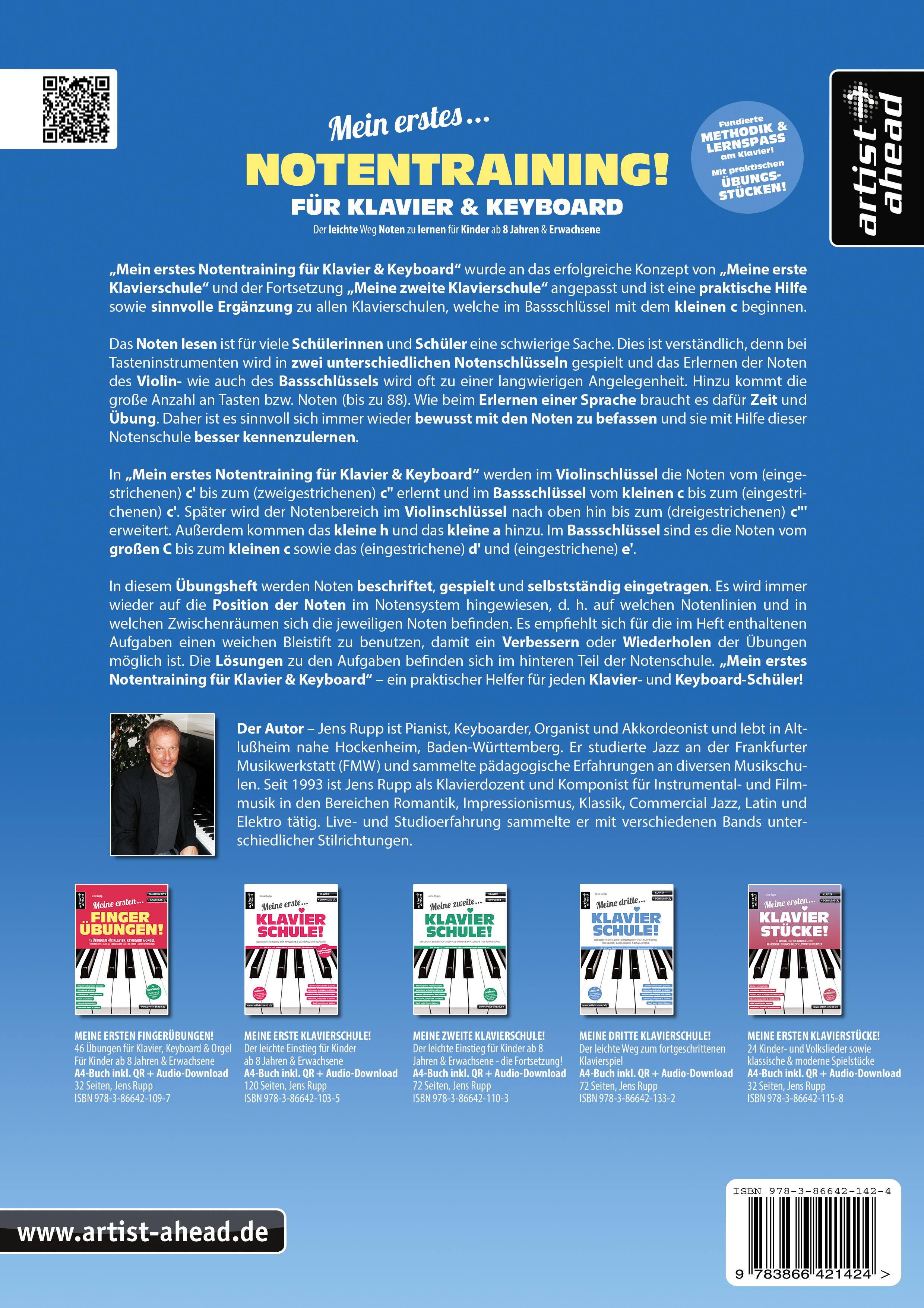 Rückseitencover Mein erstes Notentraining für Klavier & Keyboard!