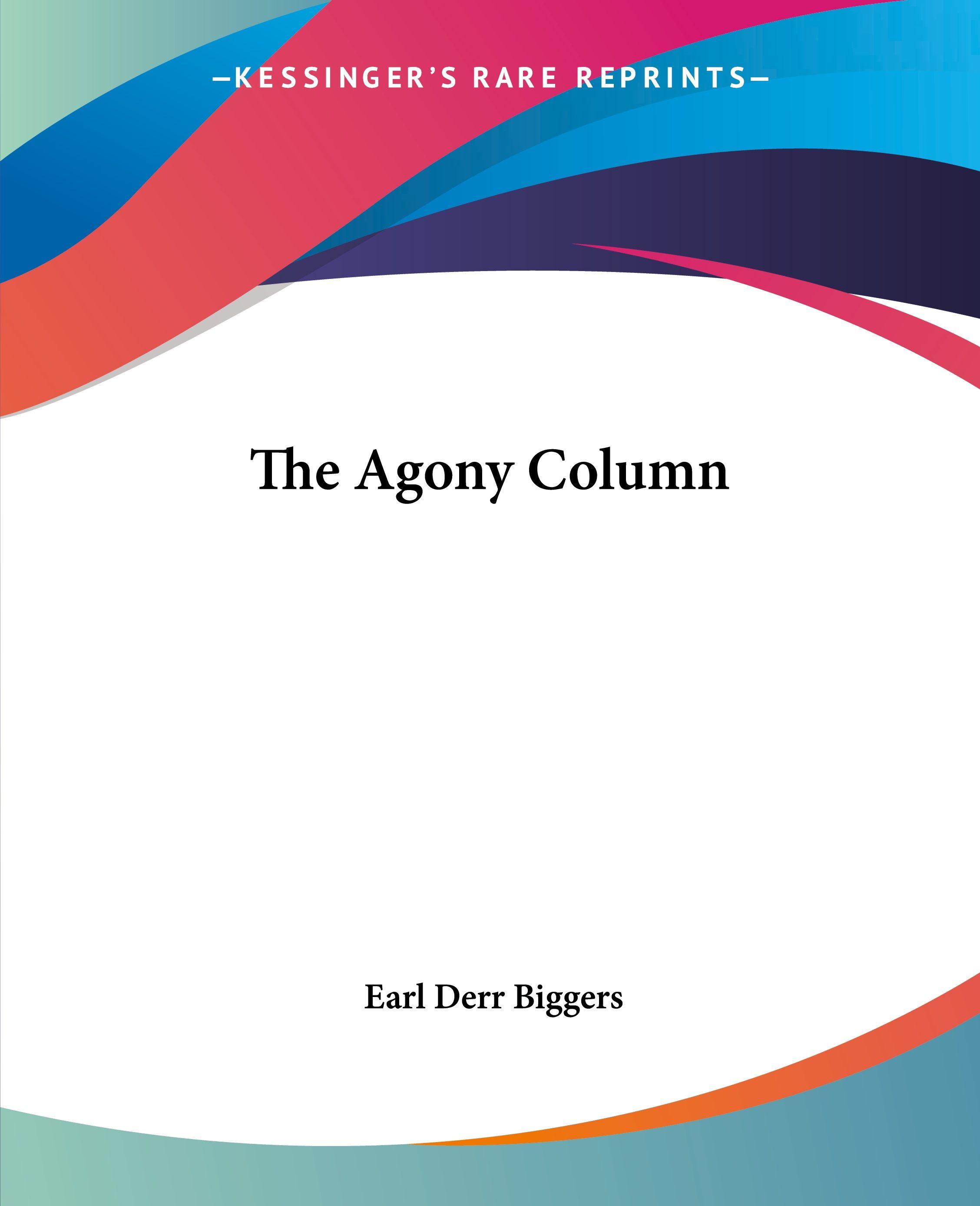 Vorderes Coverbild The Agony Column