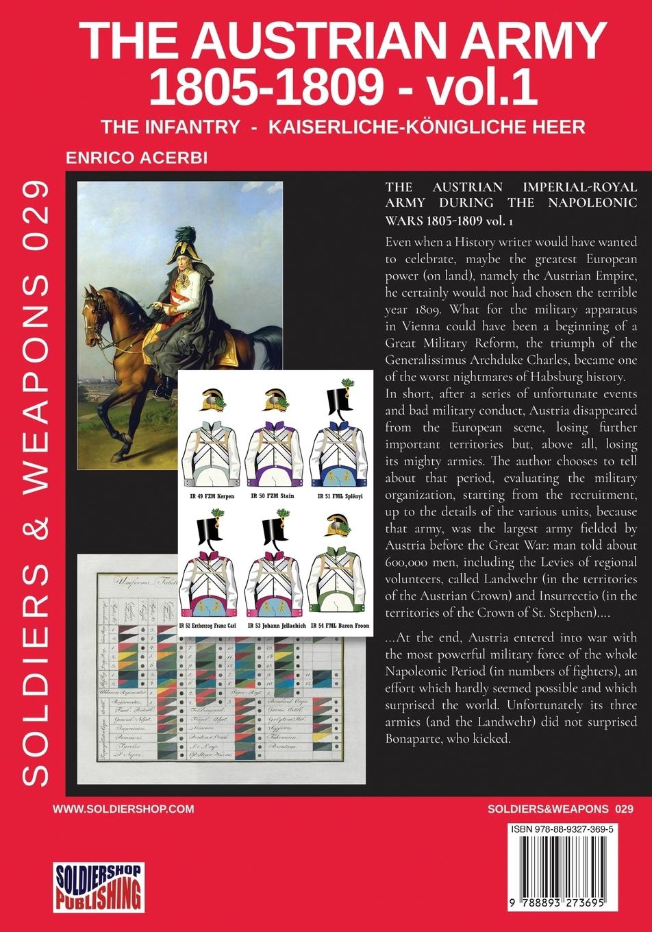 Rückseitencover The Austrian army 1805-1809 - vol. 1